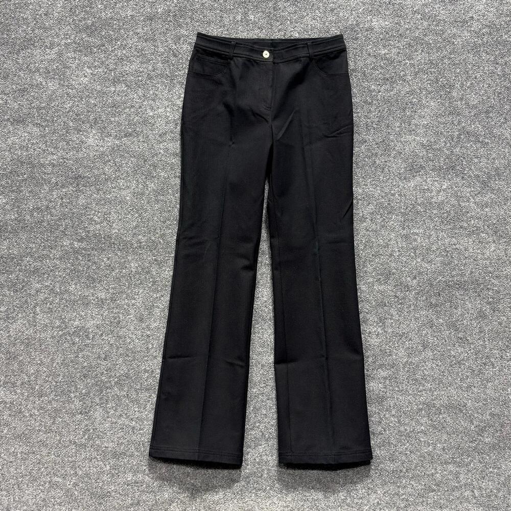 St. John Collection Pants Womens 6 Black Knit Straight Leg Dress Trousers USA